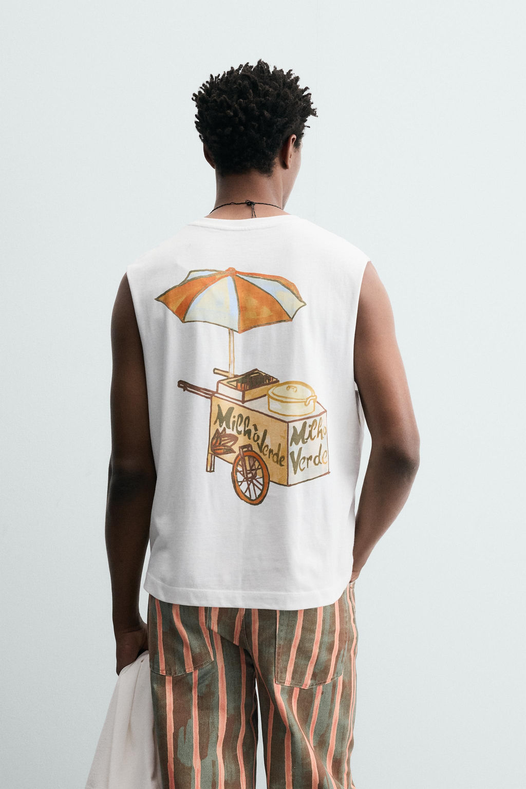 CAMISETA TANK  BORDADO PL?TANOS / Blanco