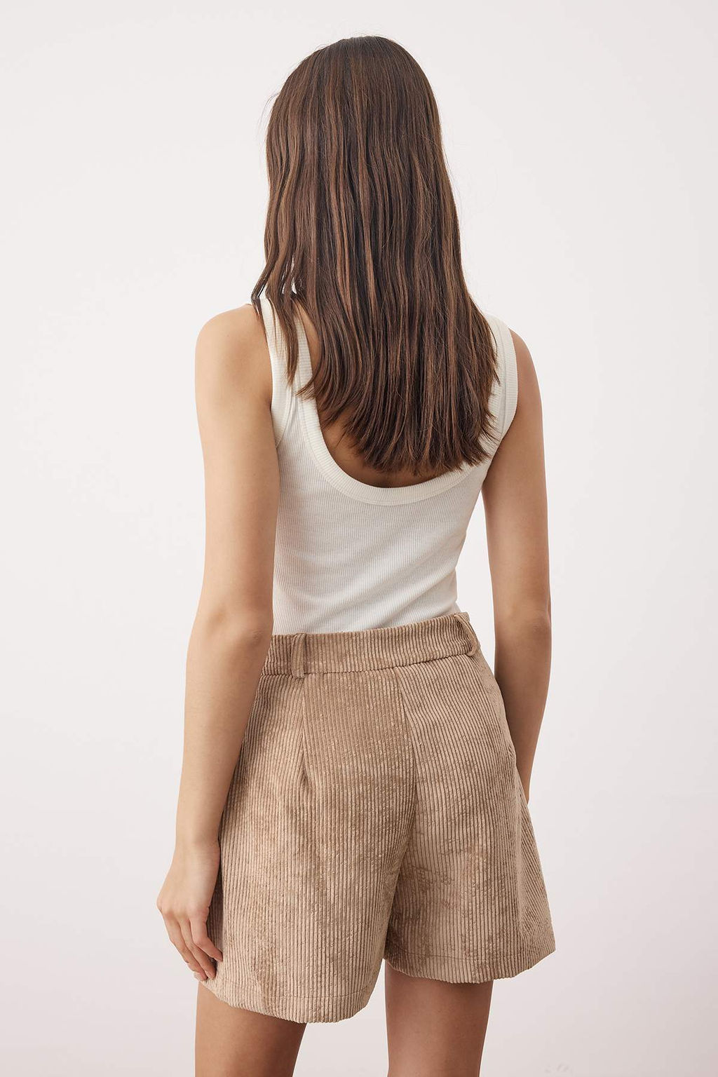 Bej Kadife Basic City Boy Sort & Bermuda TWOAW26SR00038 - Trendyolmilla фото 4