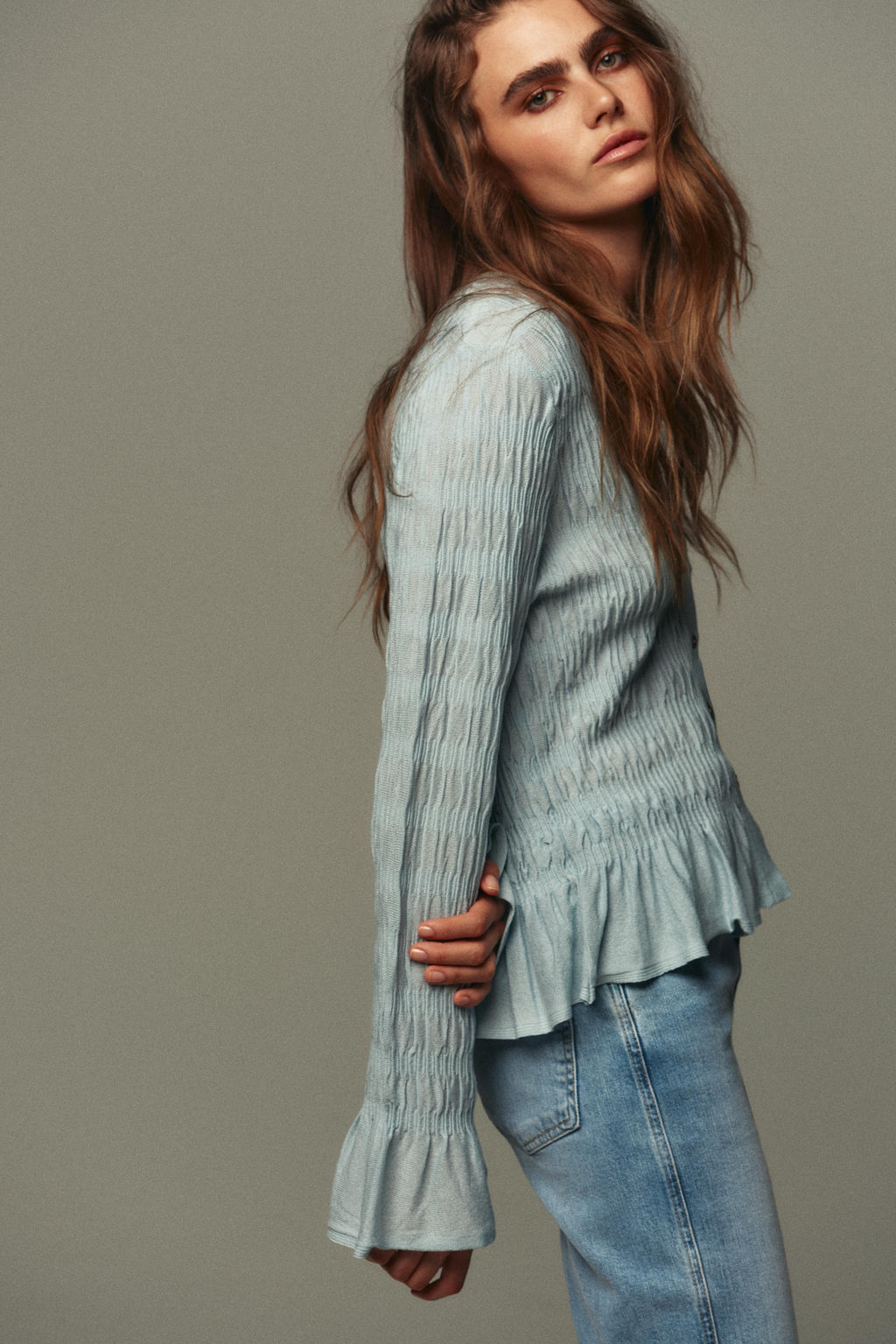 GATHERED KNIT CARDIGAN - Zara фото 3