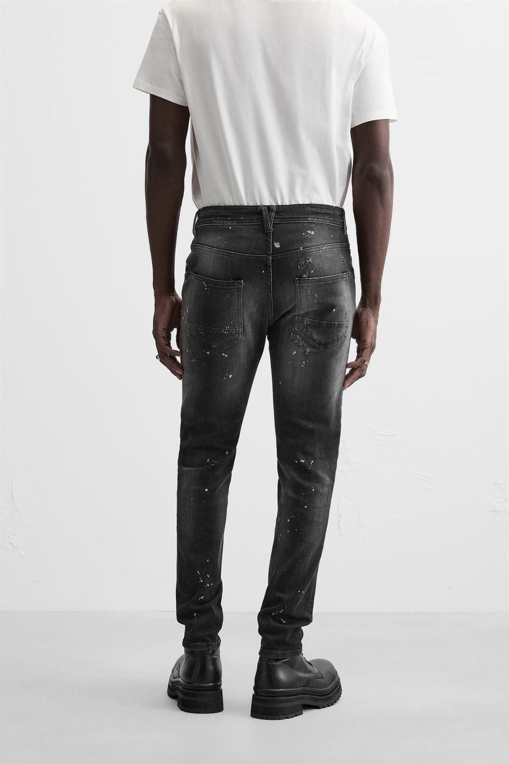 RIPPED SKINNY JEANS WITH PAINT SPLATTER - Zara фото 12