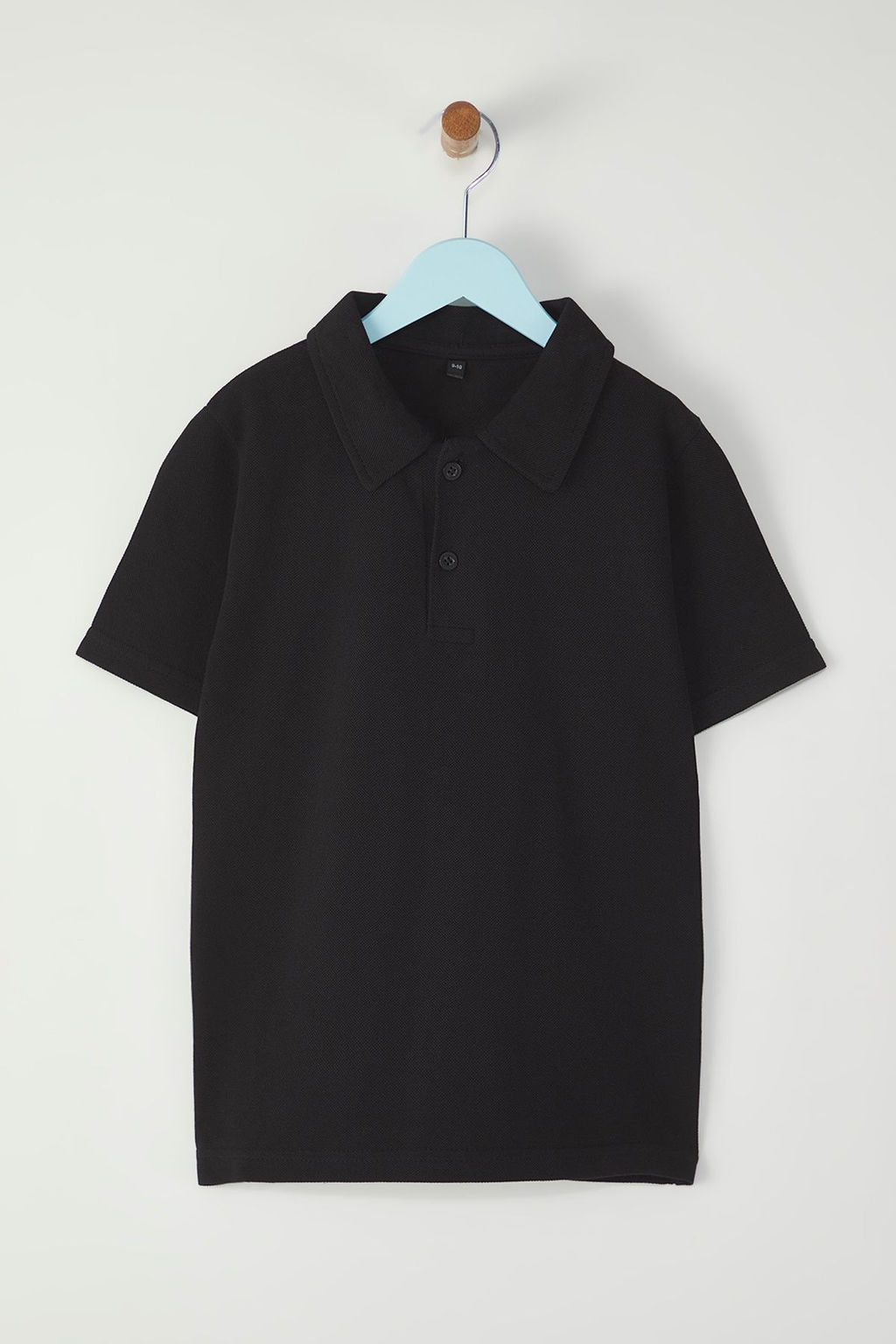 Siyah Unisex %100 Pamuk Basic Polo Yaka Regular/Normal Kal?p K?sa Kol Orme T-Shirt TKDSS24TS00024 - Trendyolmilla фото 3