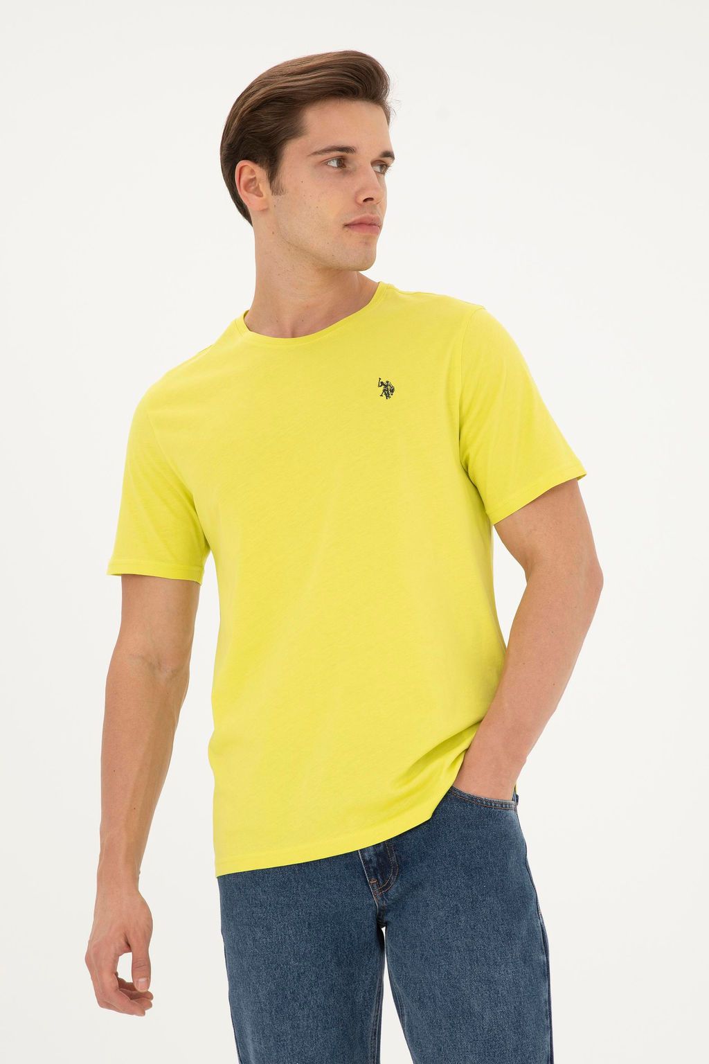 Мужская базовая футболка фисташкового цвета - U.s. polo assn фото 3