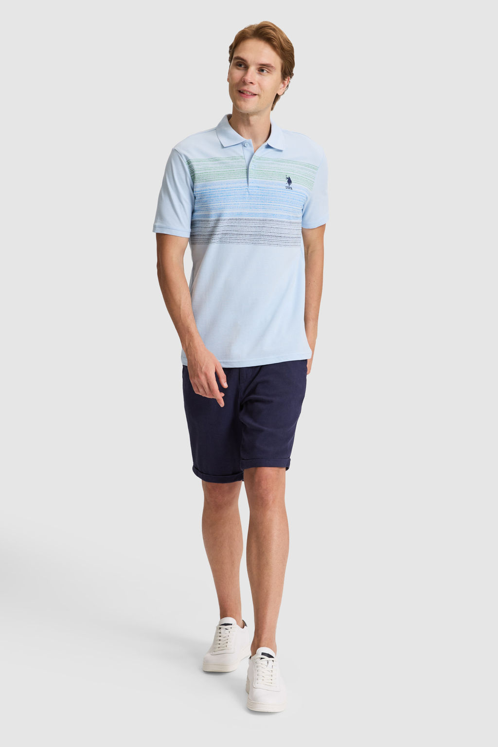 Erkek A__k Mavi Regular Fit Polo Yaka Ti__rt - U.s. polo assn фото 4