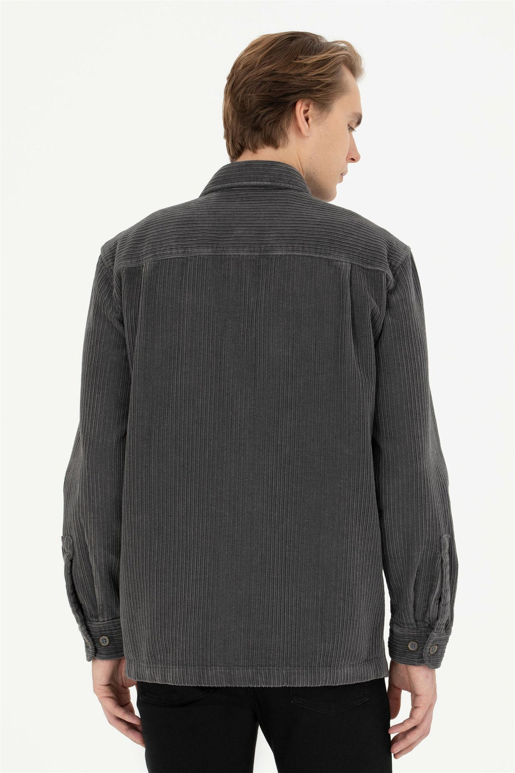 Мужская рубашка антрацитового цвета с длинным рукавом - U.s. polo assn фото 5