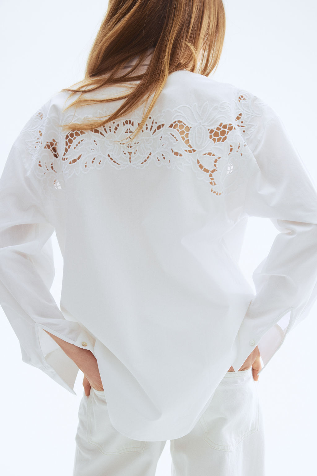 Camisa de algod?n con bordado ingl?s - H&m фото 6
