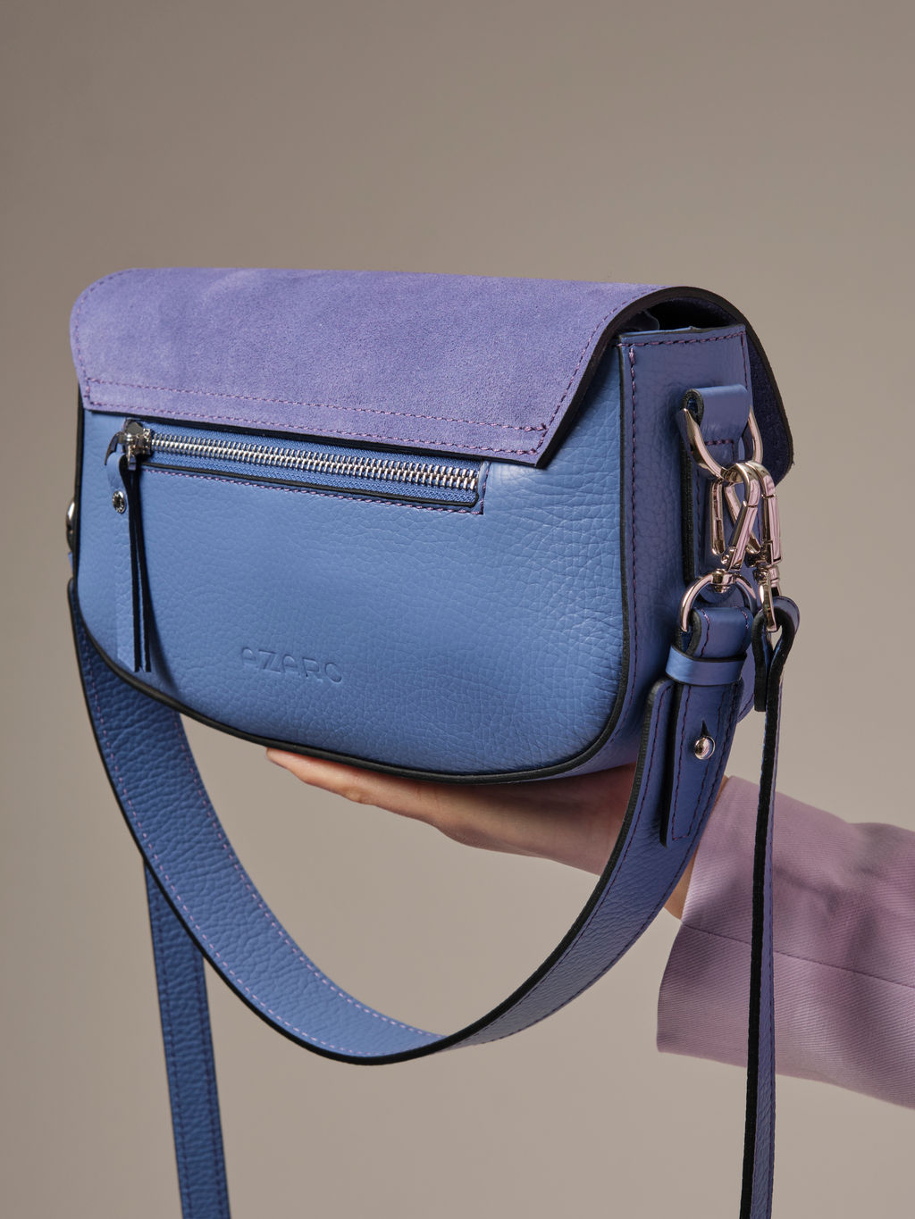 Замшевая сумка Azaro 31049 сиреневый закат