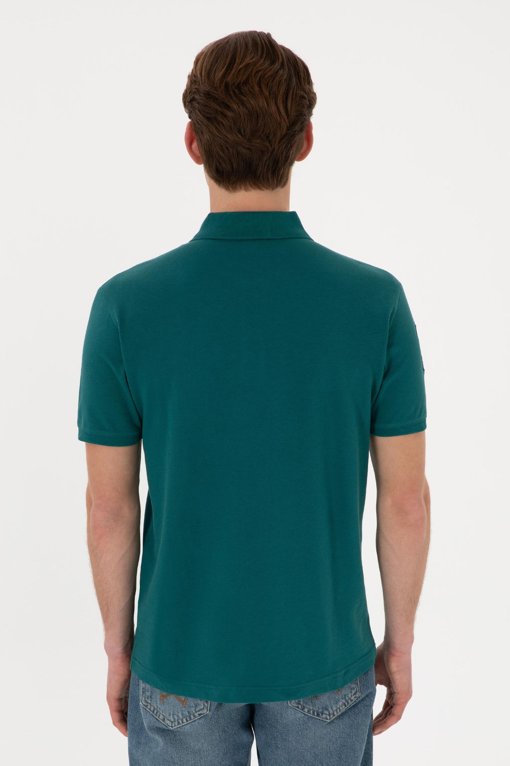 Erkek Slim Fit Polo Yaka Koyu Ye_il Basic Ti__rt Sepette S_rpriz _ndirim - U.s. polo assn фото 13