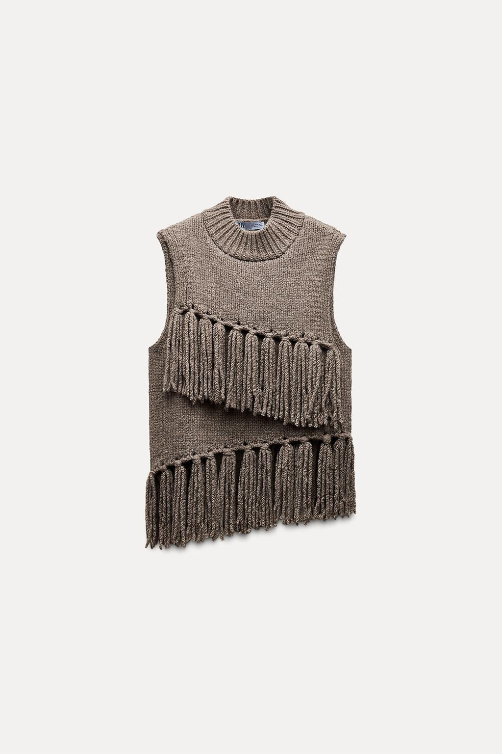 FRINGED KNIT TOP - Zara фото 4
