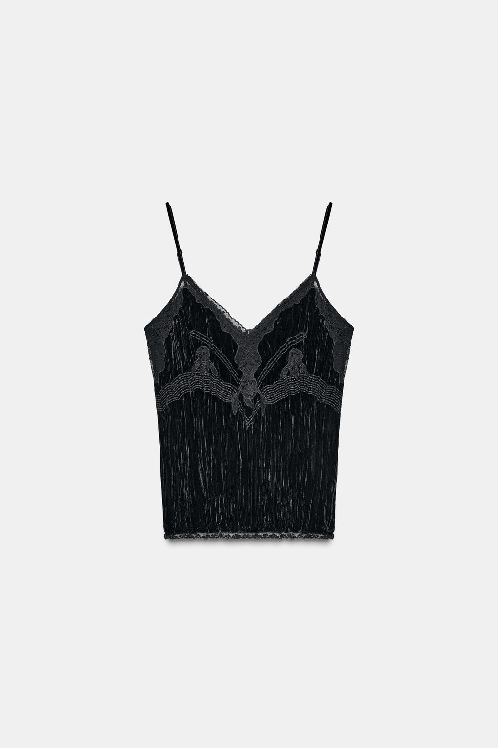 VELVET LACE TOP ZW COLLECTION - Zara фото 7
