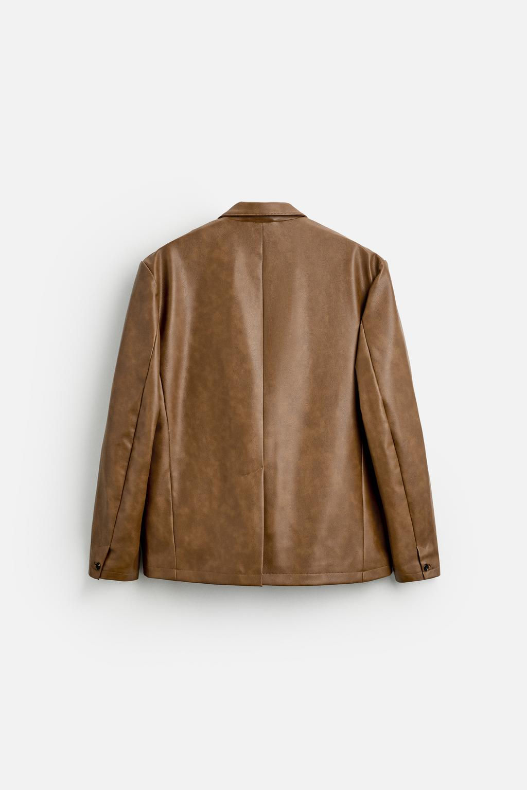 LIMITED EDITION LEATHER EFFECT BLAZER - Zara фото 8