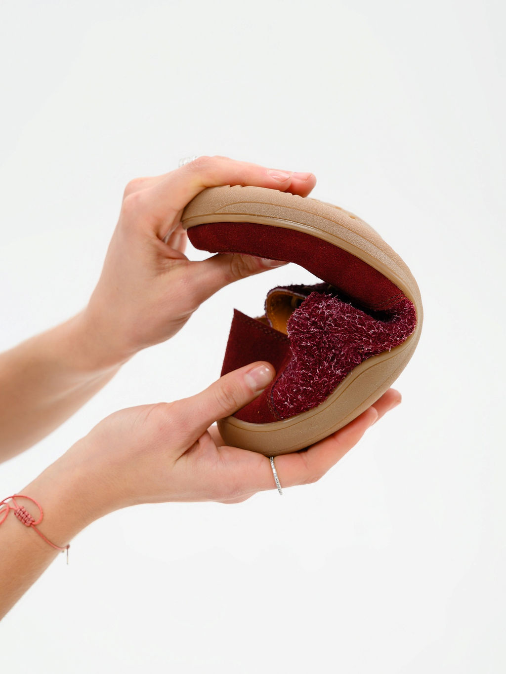 Босоногие туфли 188.natabr.Бордовый джангл+бордовая замша