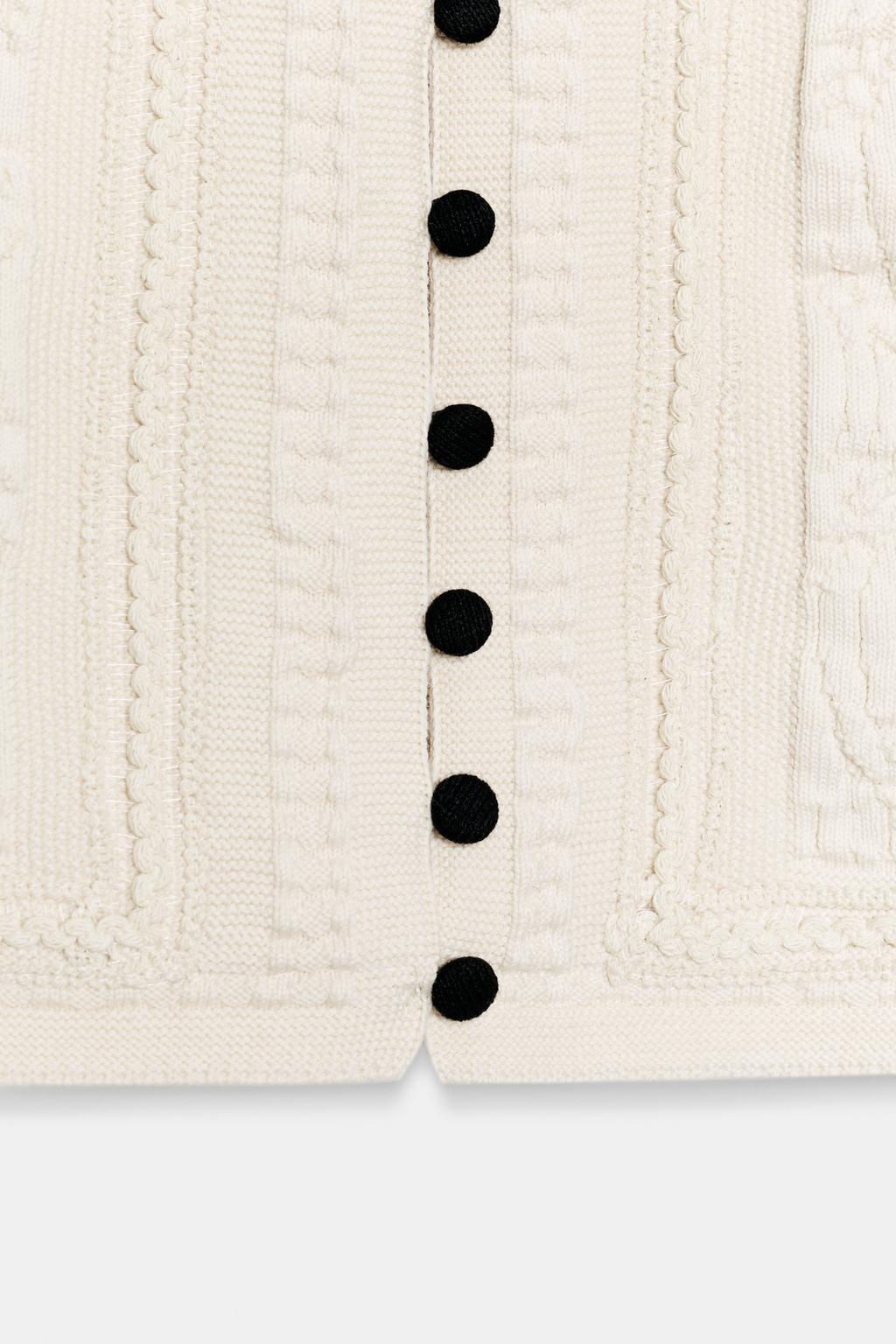 TEXTURED KNIT WAISTCOAT TOP - Zara фото 9