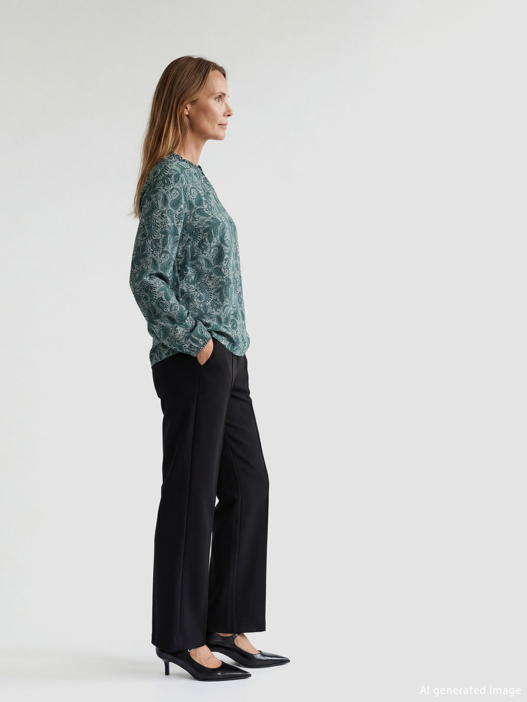 Bisiklet Yaka Desenli Bluz