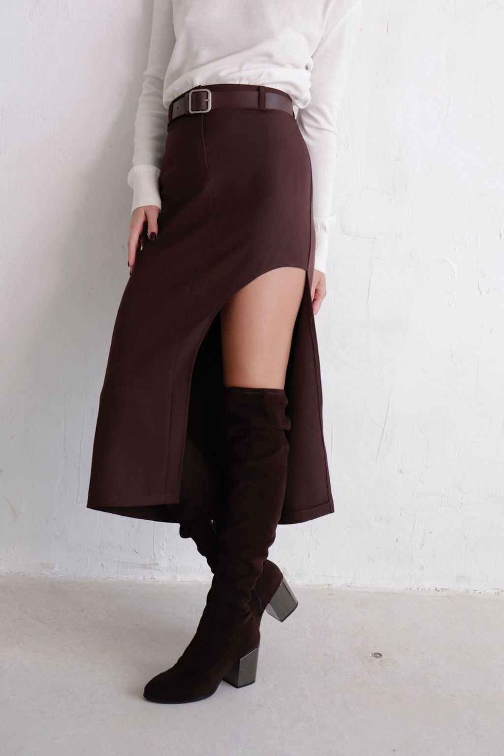 11591 Юбка с вырезом кофейная - Martichelli фото 7