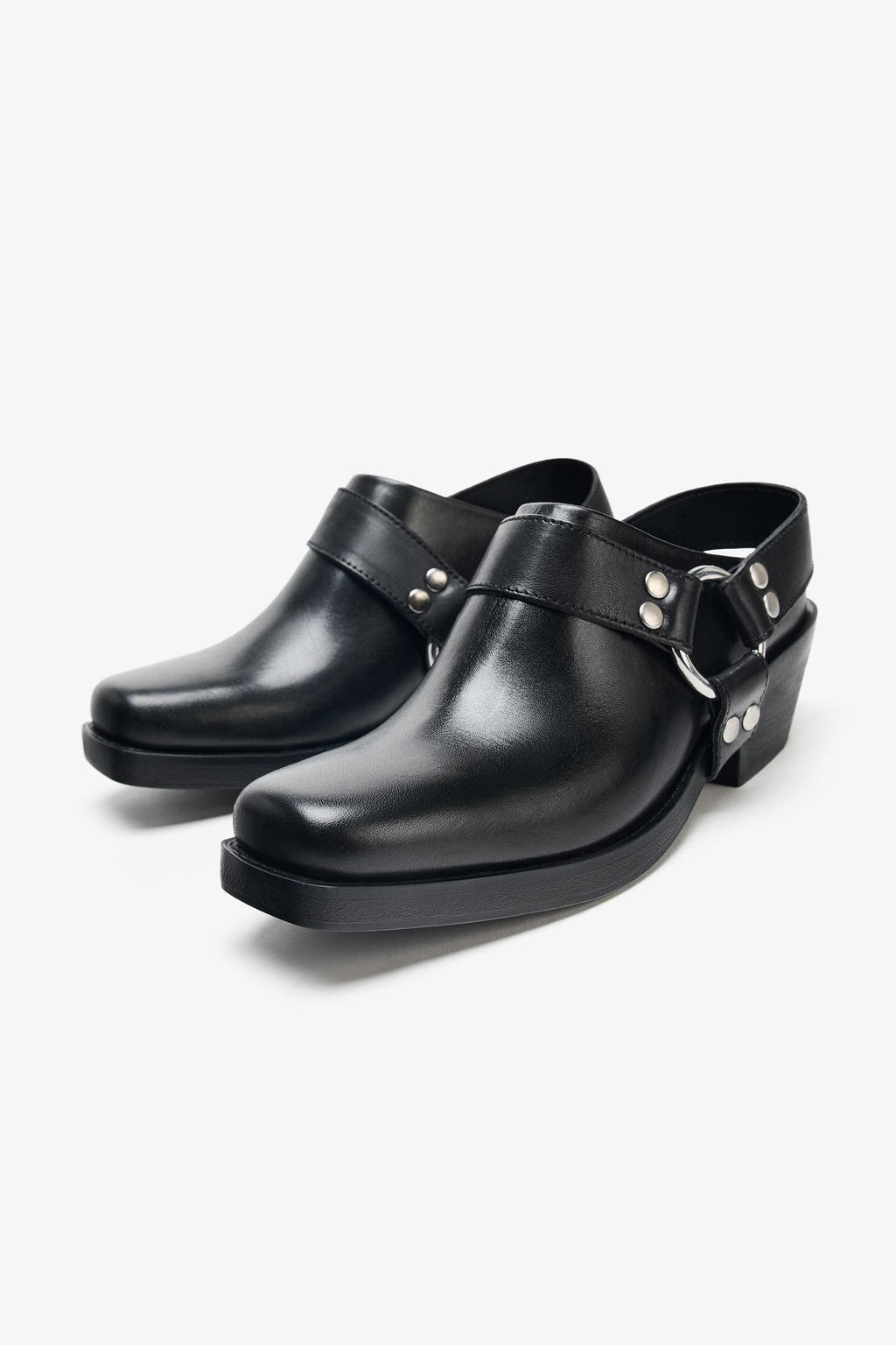 LEATHER BIKER CLOGS - Zara фото 11