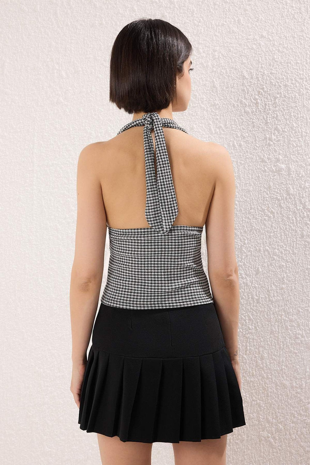 K?rm?z? Poti Kare Boyundan Baglamal? Fitted Esnek Orme Bluz TWOSS25BZ00565 - Trendyolmilla фото 12