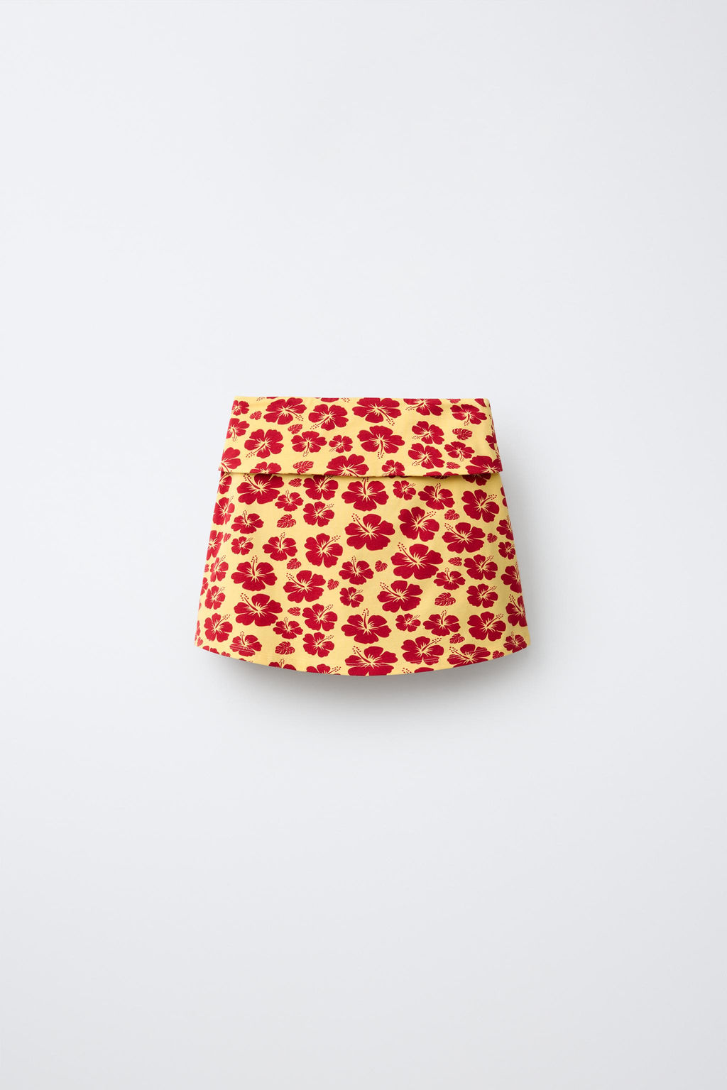 FALDA BERMUDA ESTAMPADA HIBISCUS / CRUDO