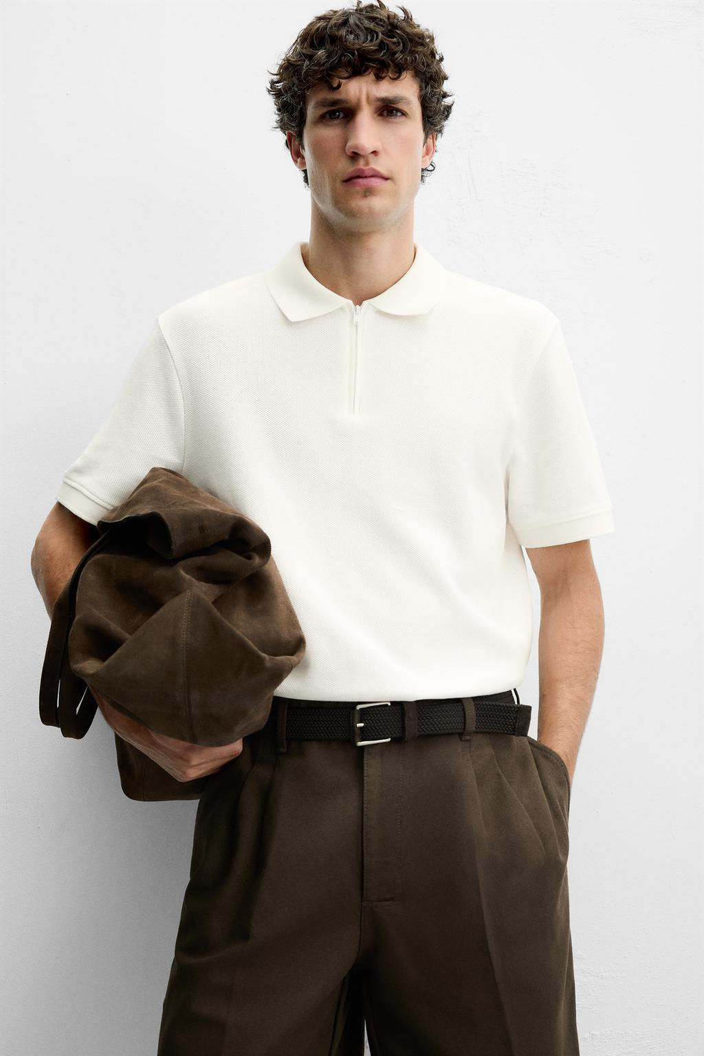 QUARTER-ZIP POLO SHIRT - Zara фото 5