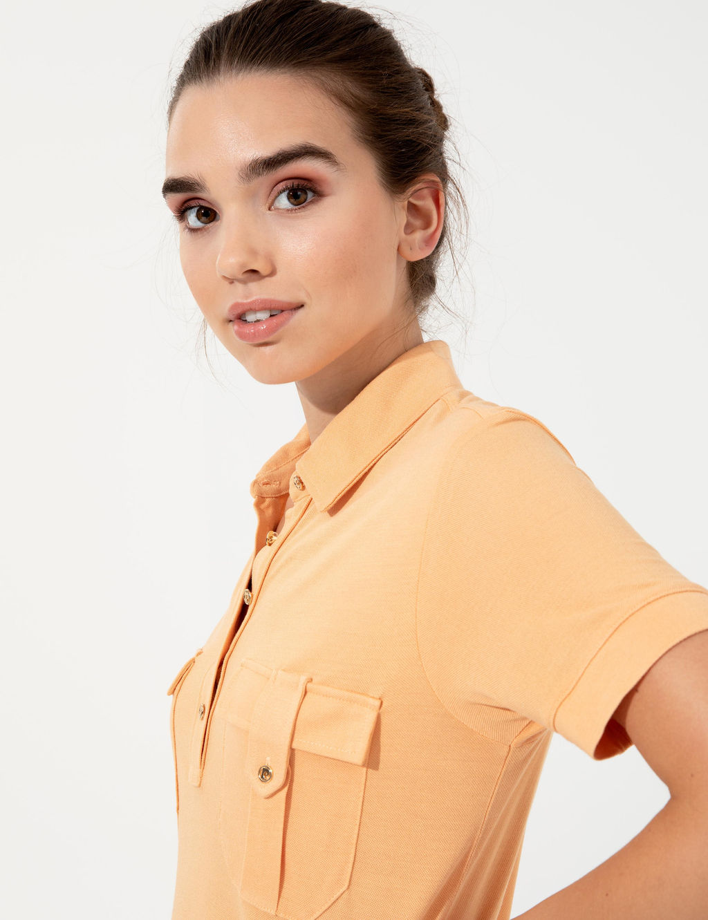 Turuncu Polo Yaka Elbise - Pierre cardin фото 3