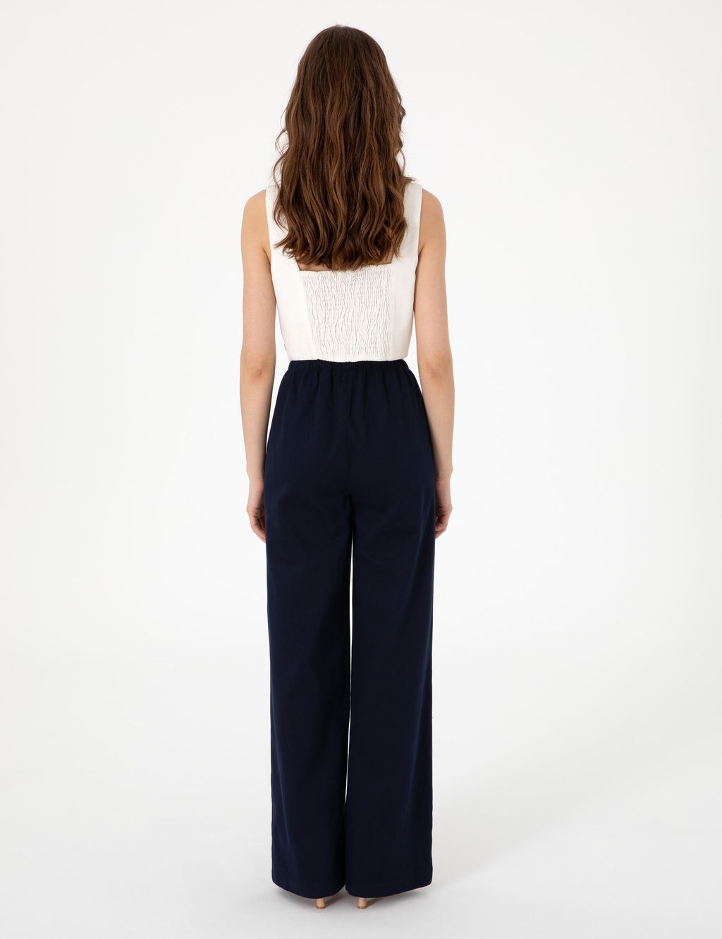 Lacivert Loose Fit Kanvas Pantolon