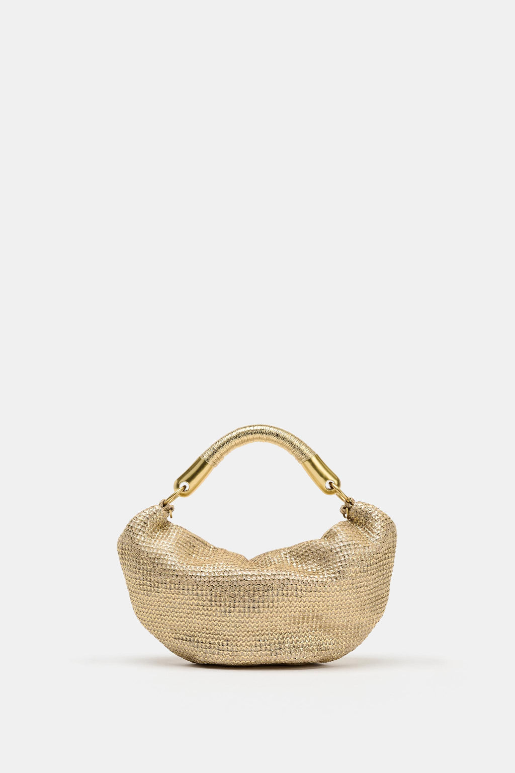 BOLSO DE MANO EFECTO METALIZADO / Dorado - Zara фото 3