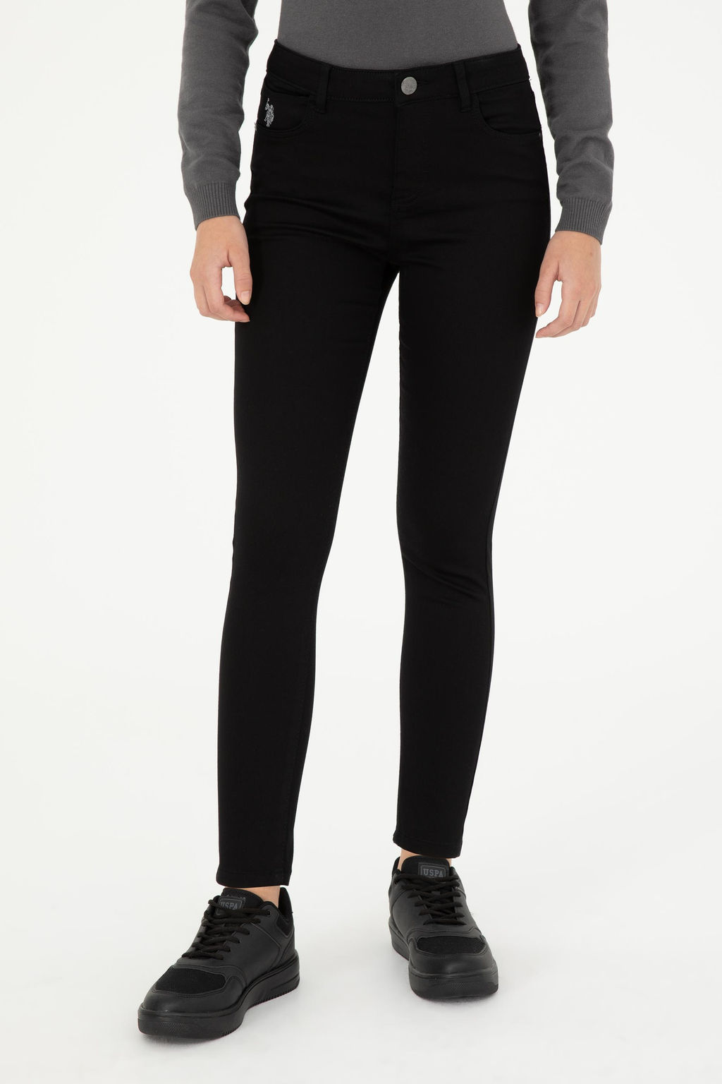 Женские черные брюки из плотной ткани - U.s. polo assn фото 2