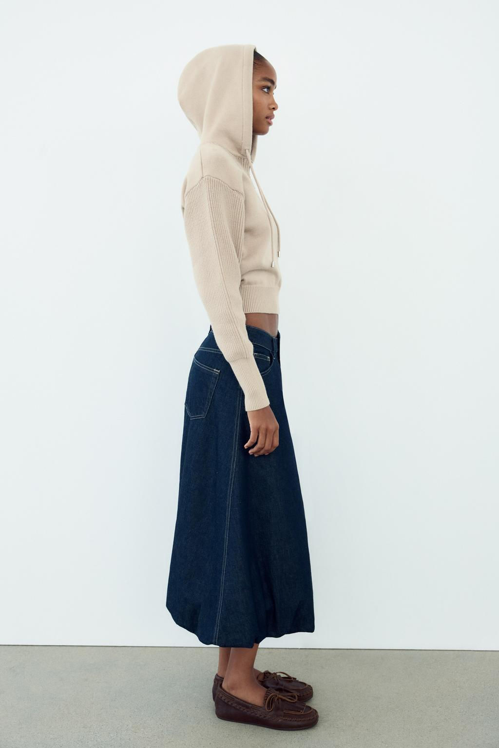KNIT SWEATER WITH HOOD - Zara фото 12