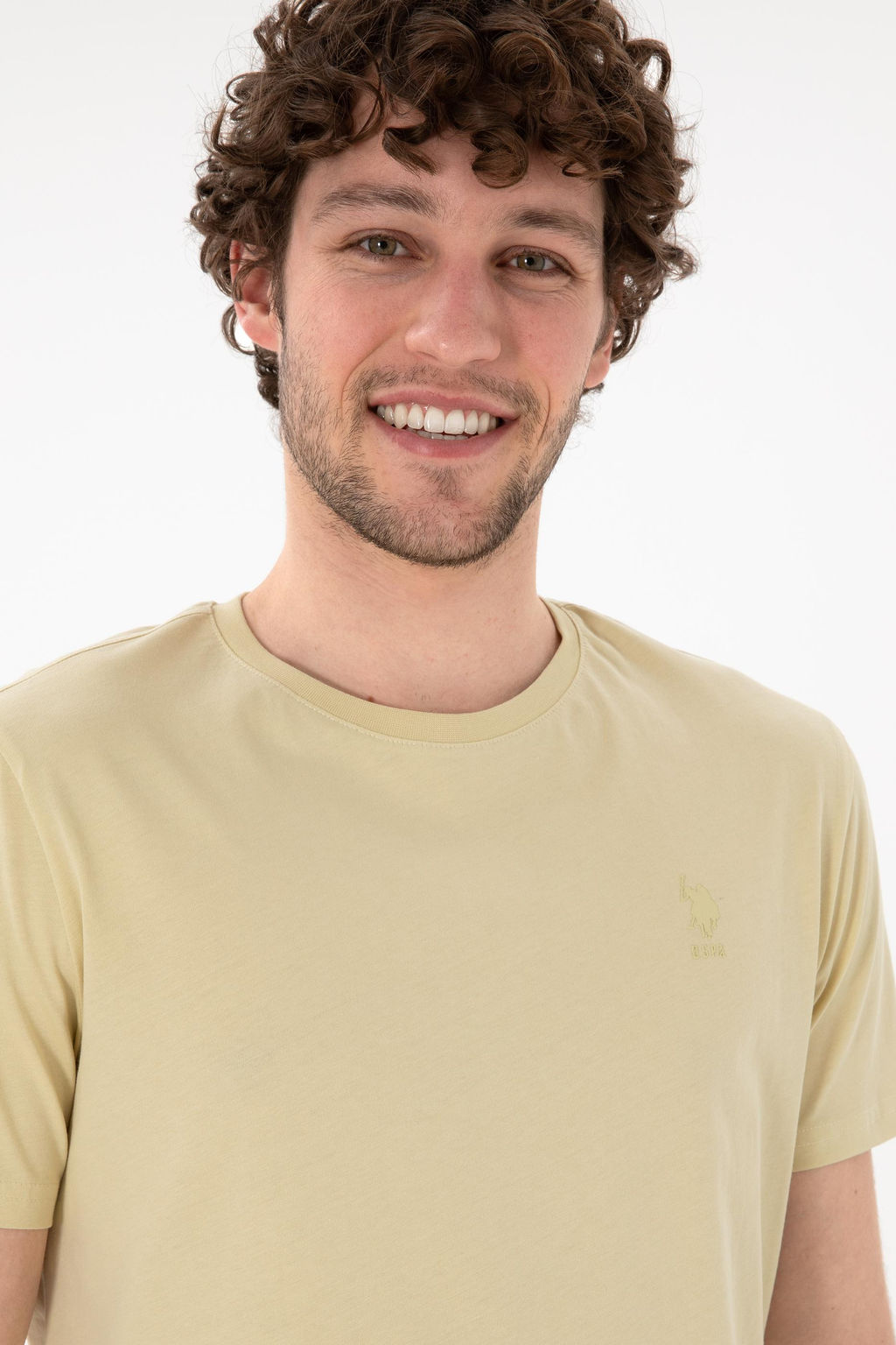 Erkek Regular Fit Bisiklet Yaka A__k Haki Basic Ti__rt Sepette S_rpriz _ndirim - U.s. polo assn фото 3