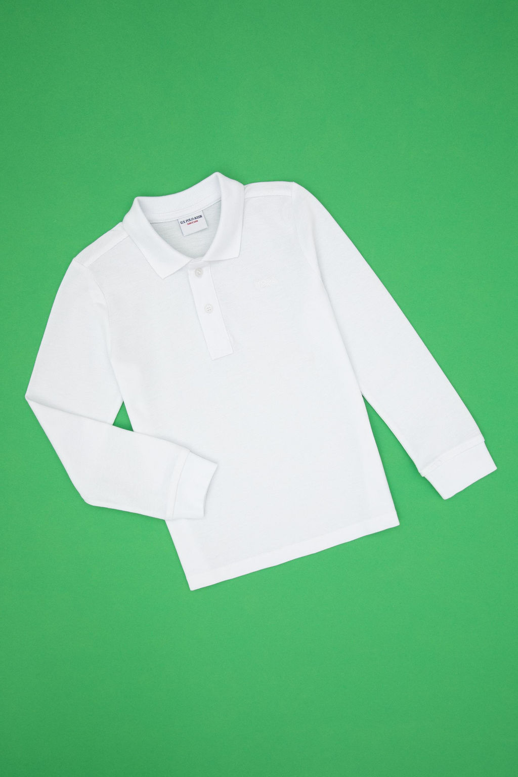 Erkek _ocuk Beyaz Basic Polo Yaka Sweatshirt Sepette S_rpriz _ndirim