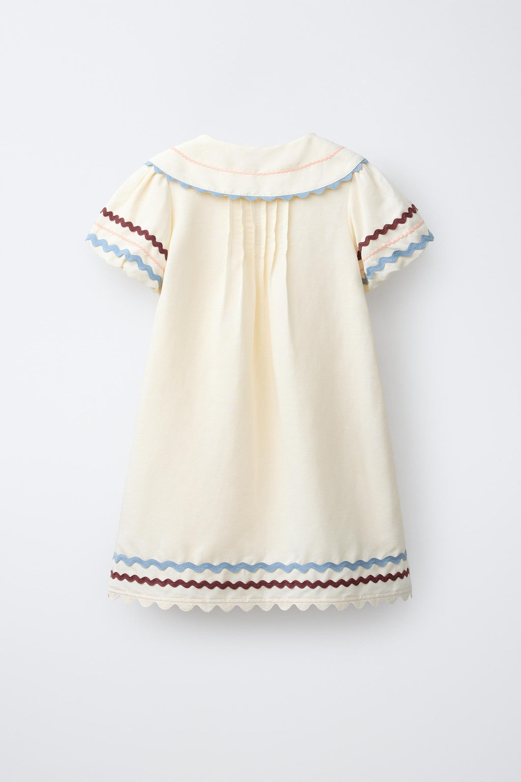 VESTIDO CON LINO ONDULINA CONTRASTES / Crudo - Zara фото 5