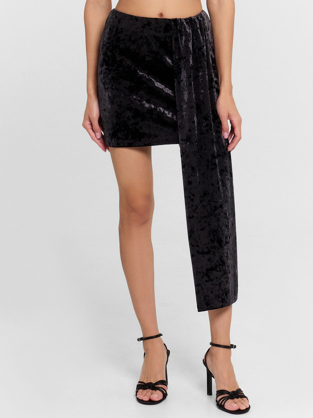 Велюровая юбка женская черная - Mark formelle фото 2