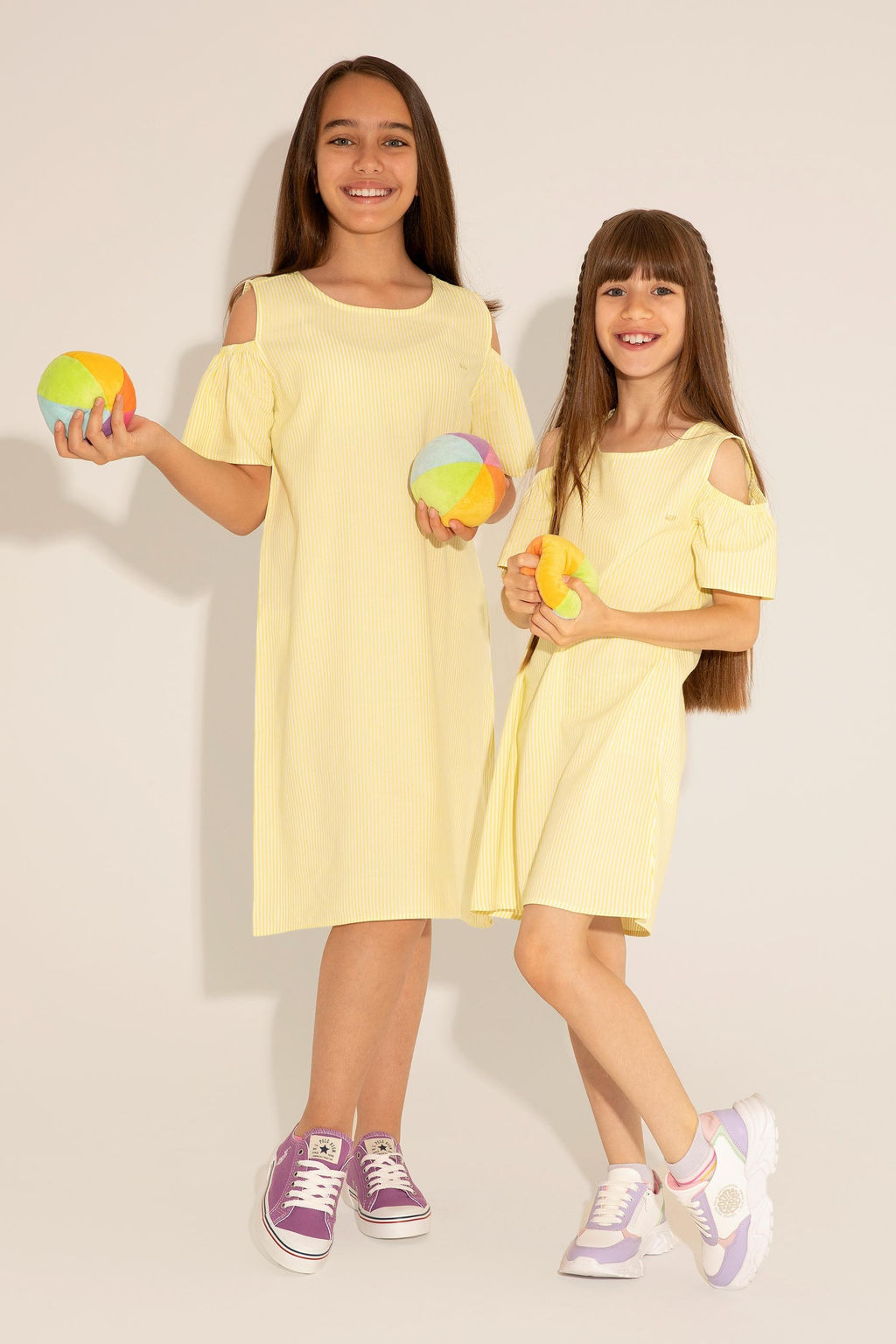 Неоново-желтое тканое платье для девочки - U.s. polo assn фото 4