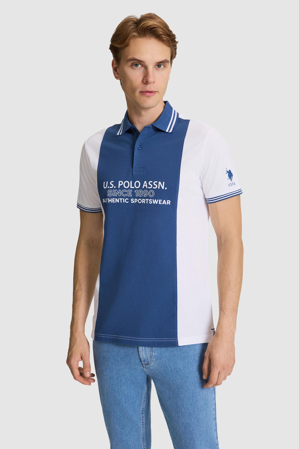 Erkek A__k Lacivert Regular Fit Polo Yaka Ti__rt