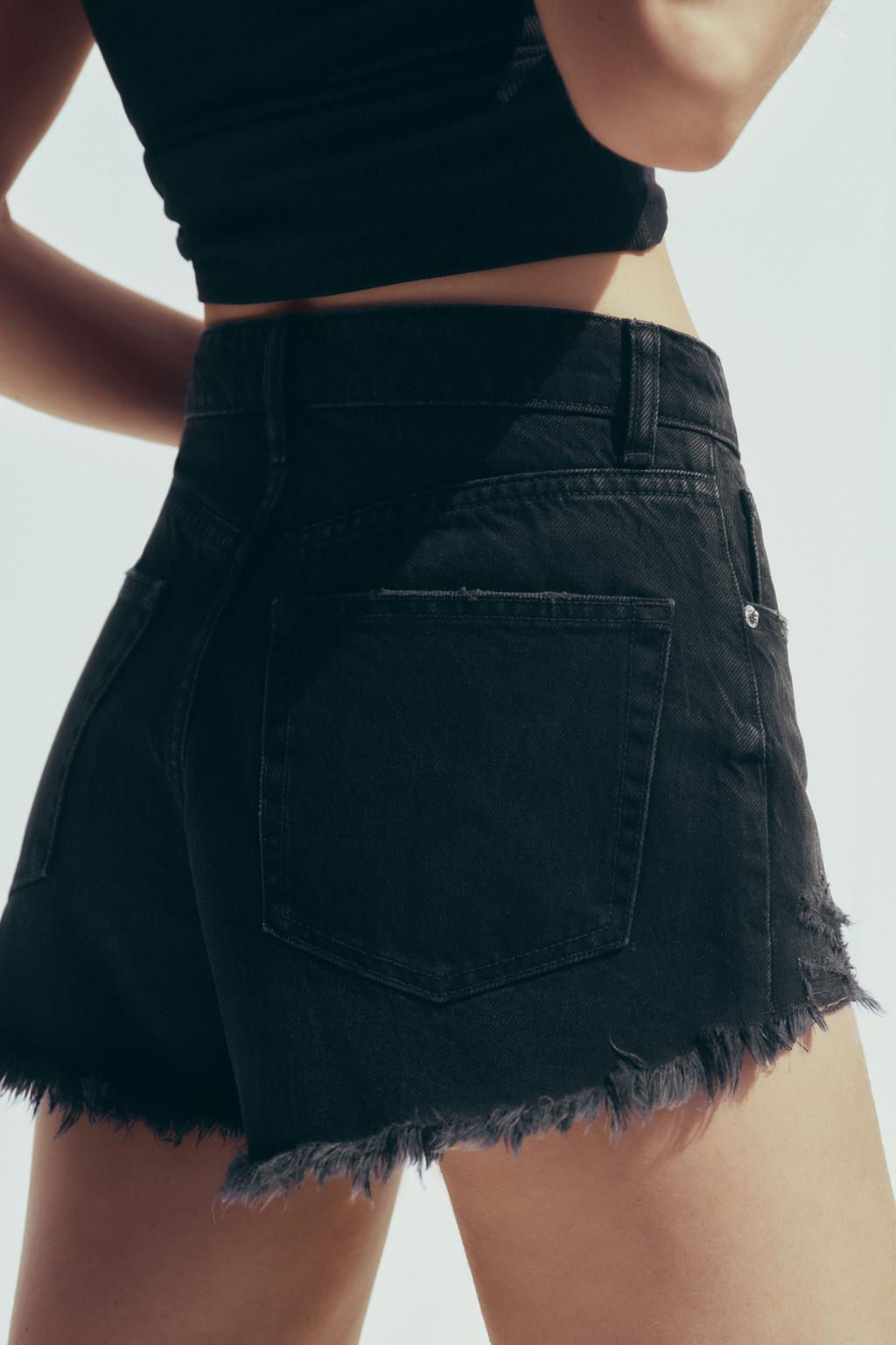 HIGH-WAIST CURVED DENIM SHORTS - Zara фото 26
