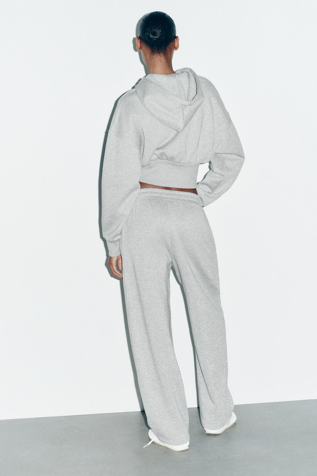 METALLIC THREAD FLEECE TROUSERS - Zara фото 4