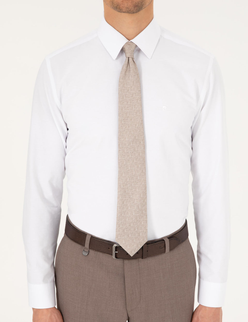 Beyaz Slim Fit Uzun Kollu Basic G_mlek - Pierre cardin фото 6