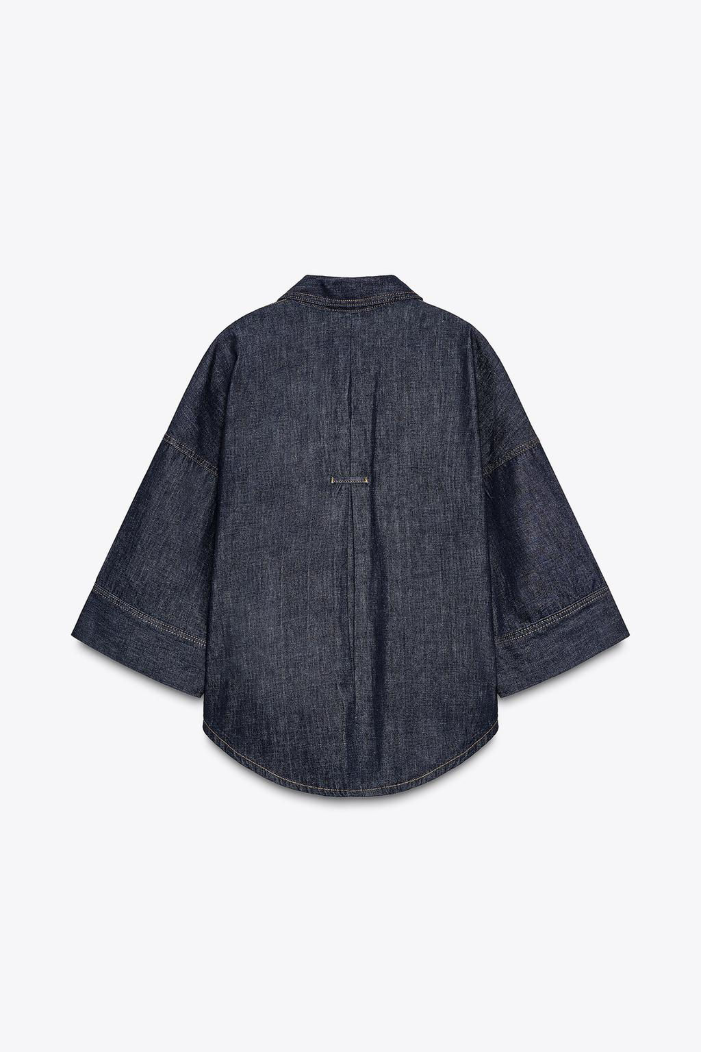 Z1975 WIDE SLEEVE DENIM SHIRT - Zara фото 6