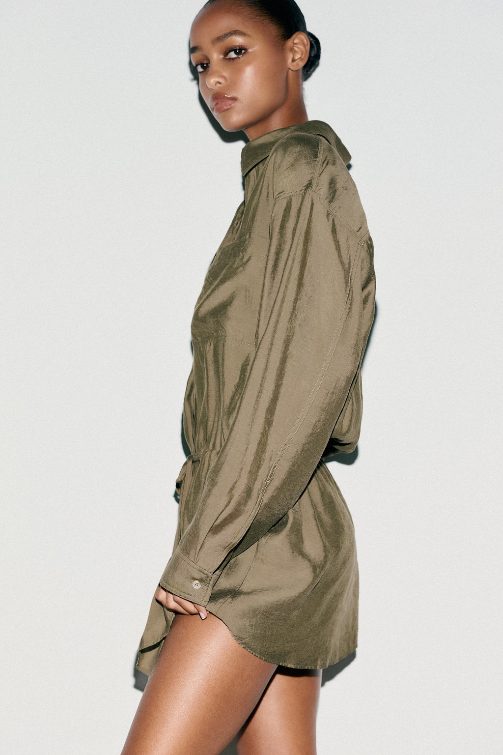 SHORT FLOWING SHIRT DRESS