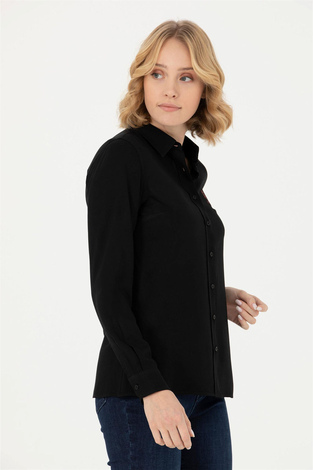 U. S. Polo Assn Женская черная рубашка с длинным рукавом - U.s. polo assn фото 3