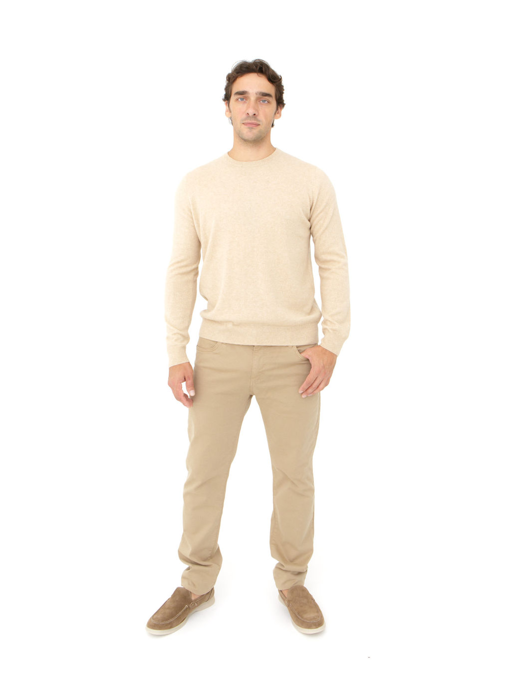 Джемпер из кашемира мужской KM040800-E бежевый