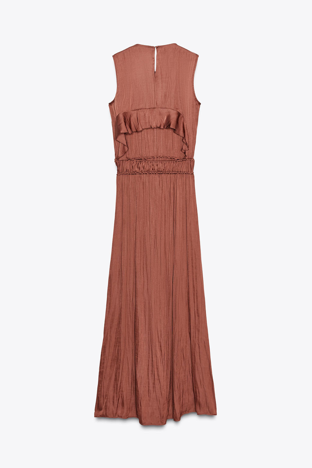 SATIN MIDI DRESS WITH BACK FRILL - Zara фото 8
