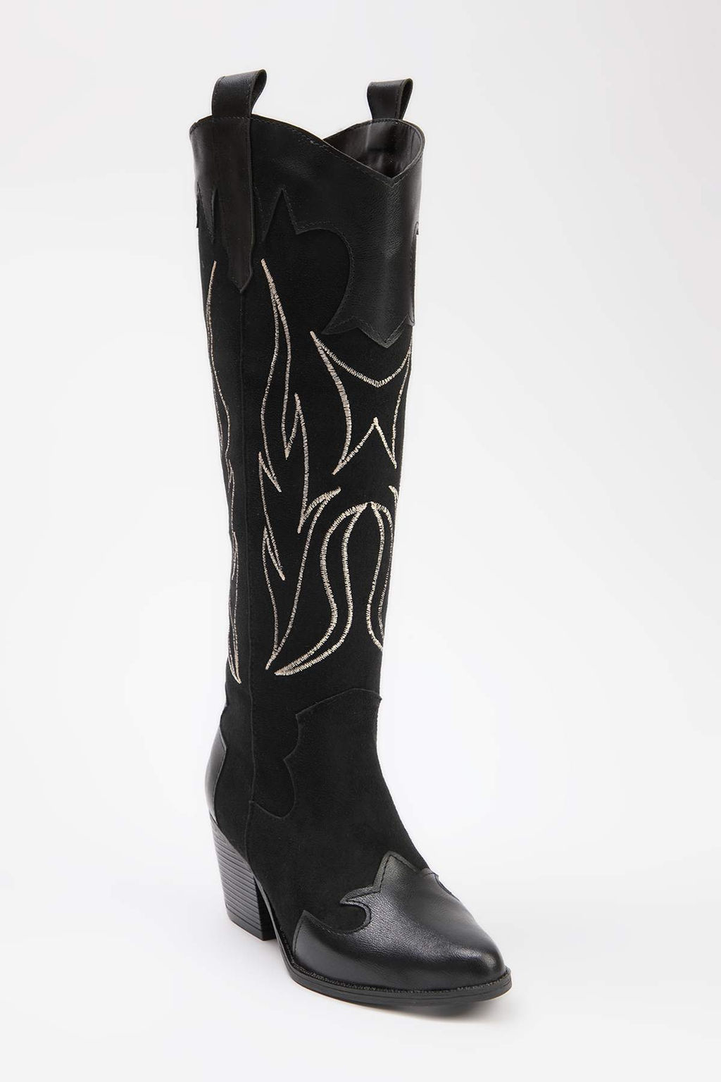 Siyah Isleme Detayl? Kad?n Kovboy Cizme TAKAW26CZ00044 - Trendyolmilla фото 3