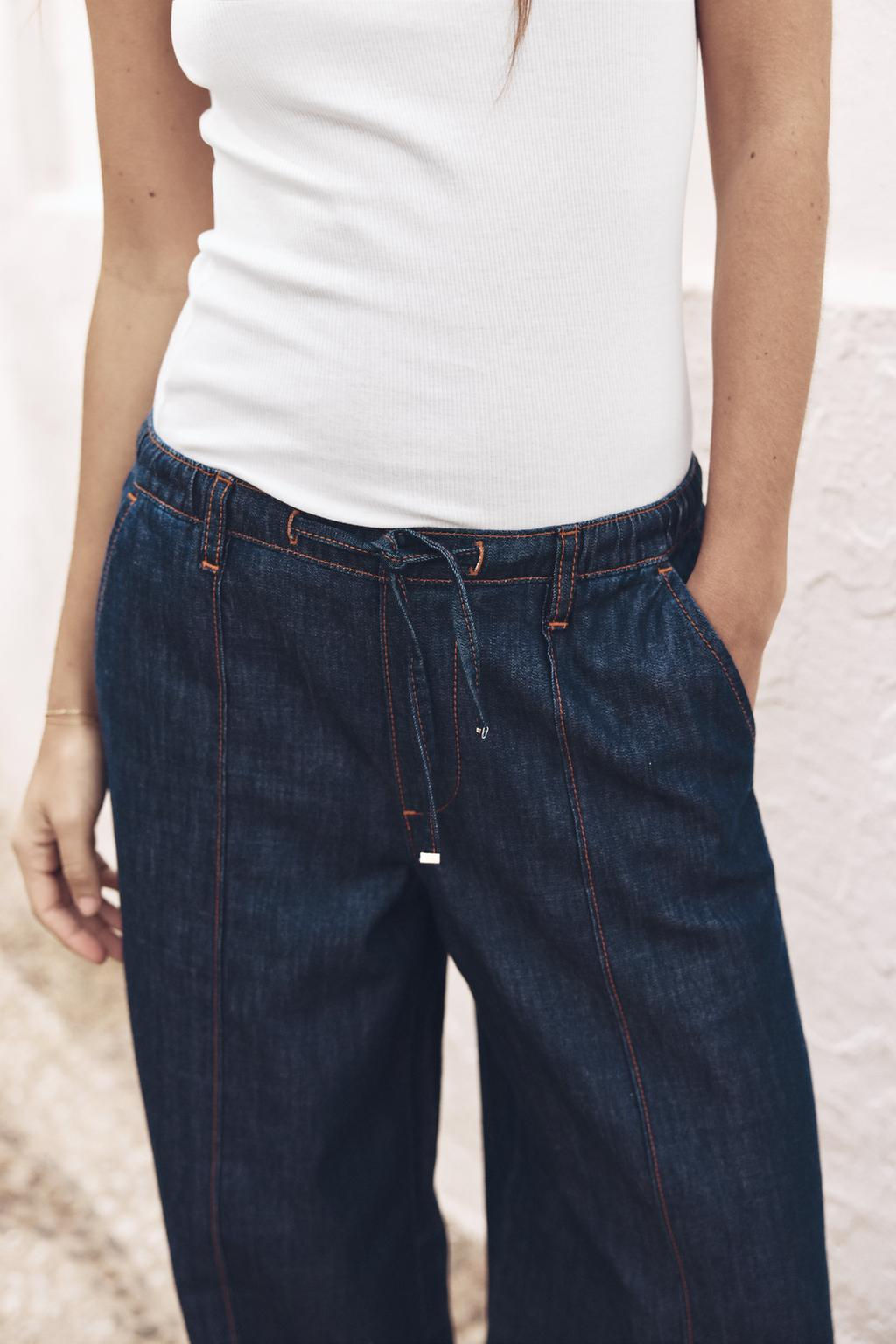 Z1975 HIGH-WAIST WIDE-LEG JOGGER JEANS - Zara фото 3