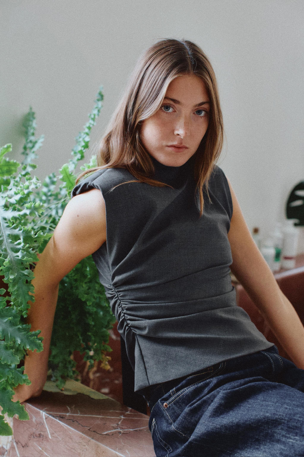 TOP WITH SHOULDER PADS - Zara фото 2