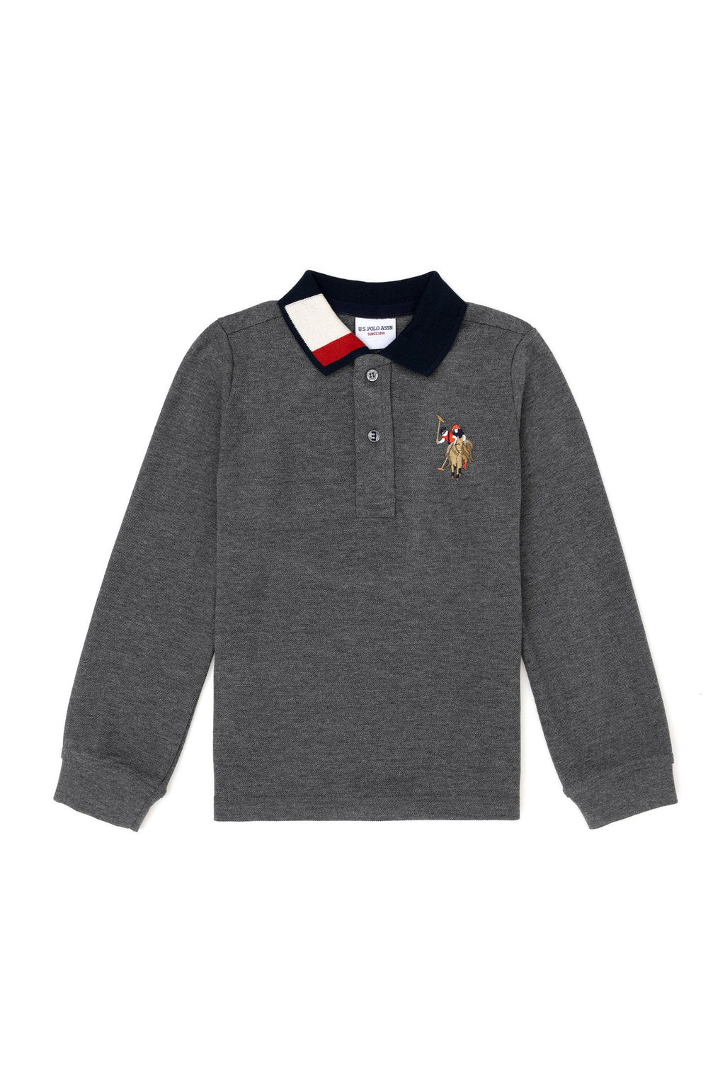 U. S. Polo Assn / Базовый свитшот для мальчика антрацитовый меланж