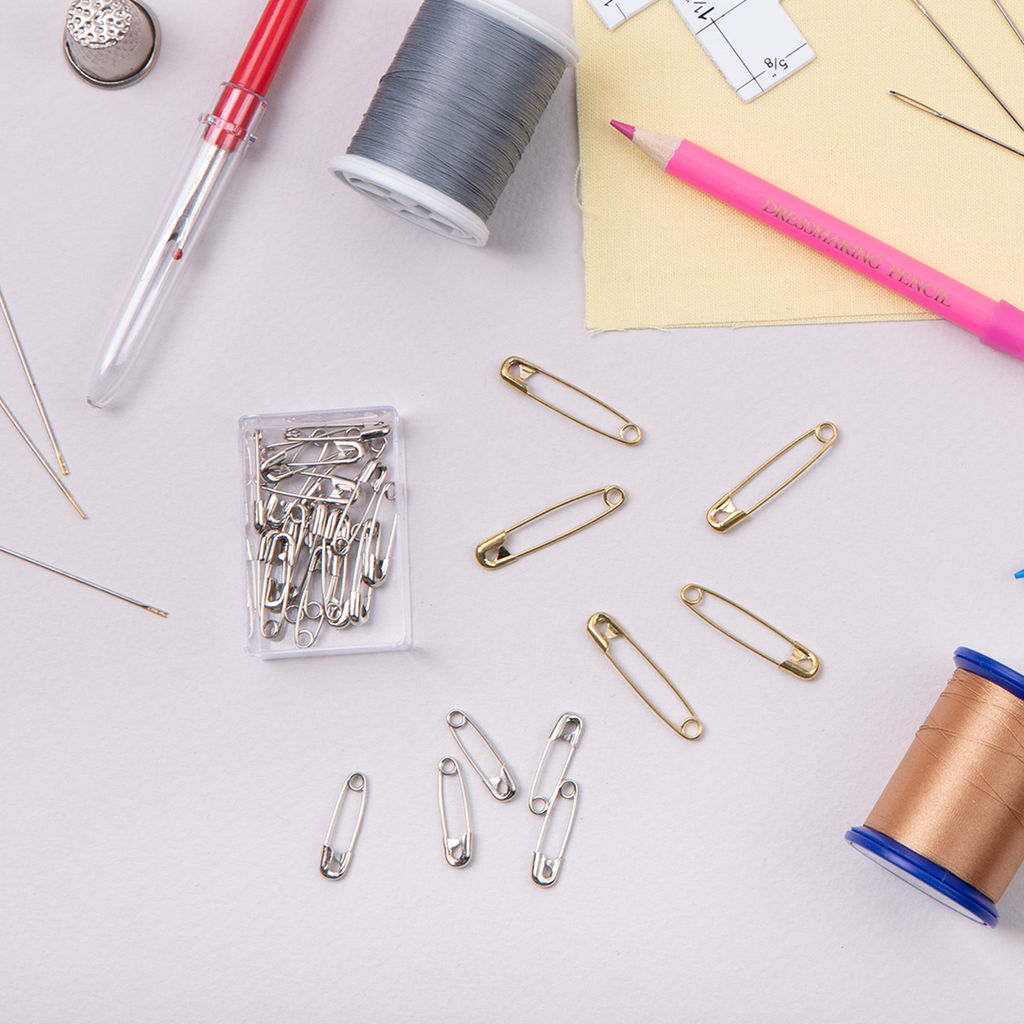 Булавки английские Gamma PAG-32 под золото сталь в блистере 25 шт 32 мм