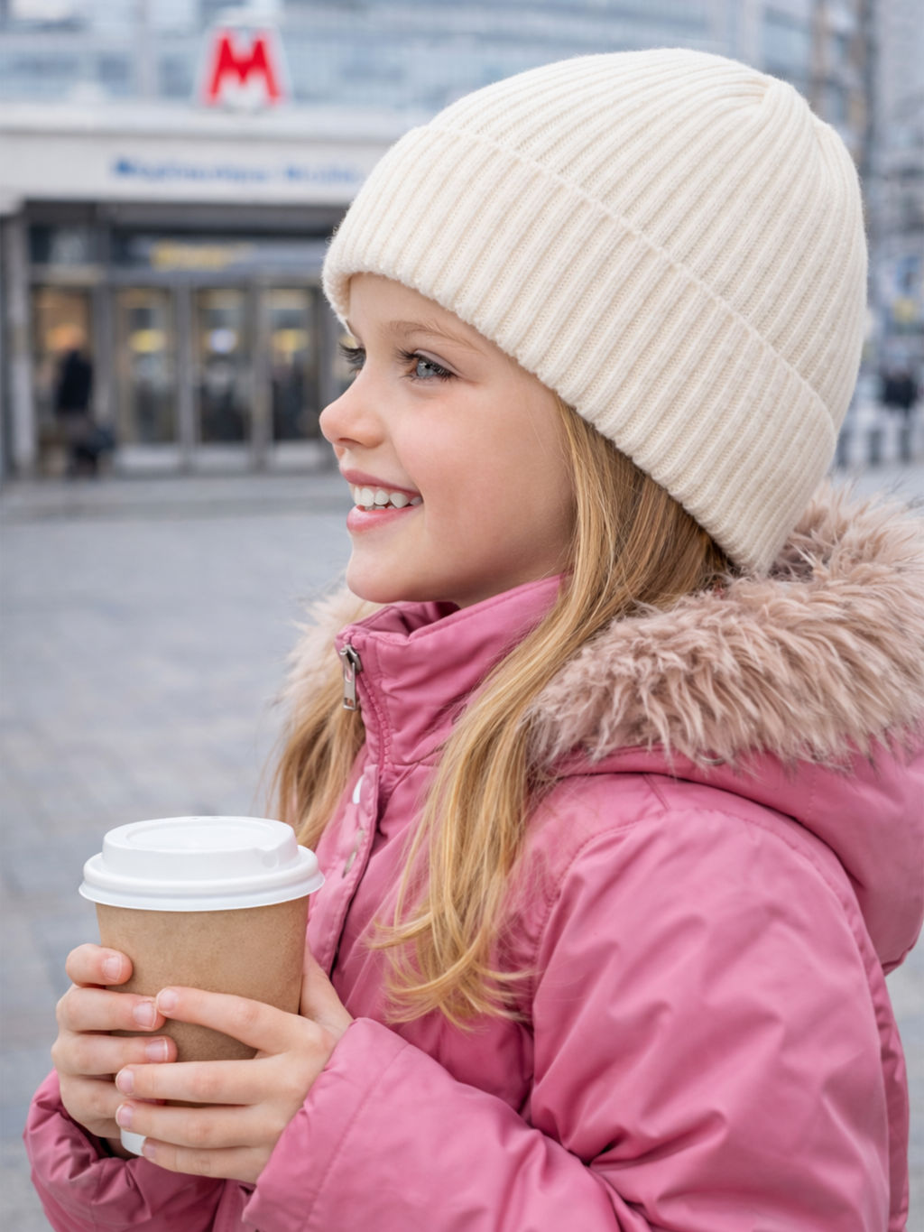 Шапка вязаная белая