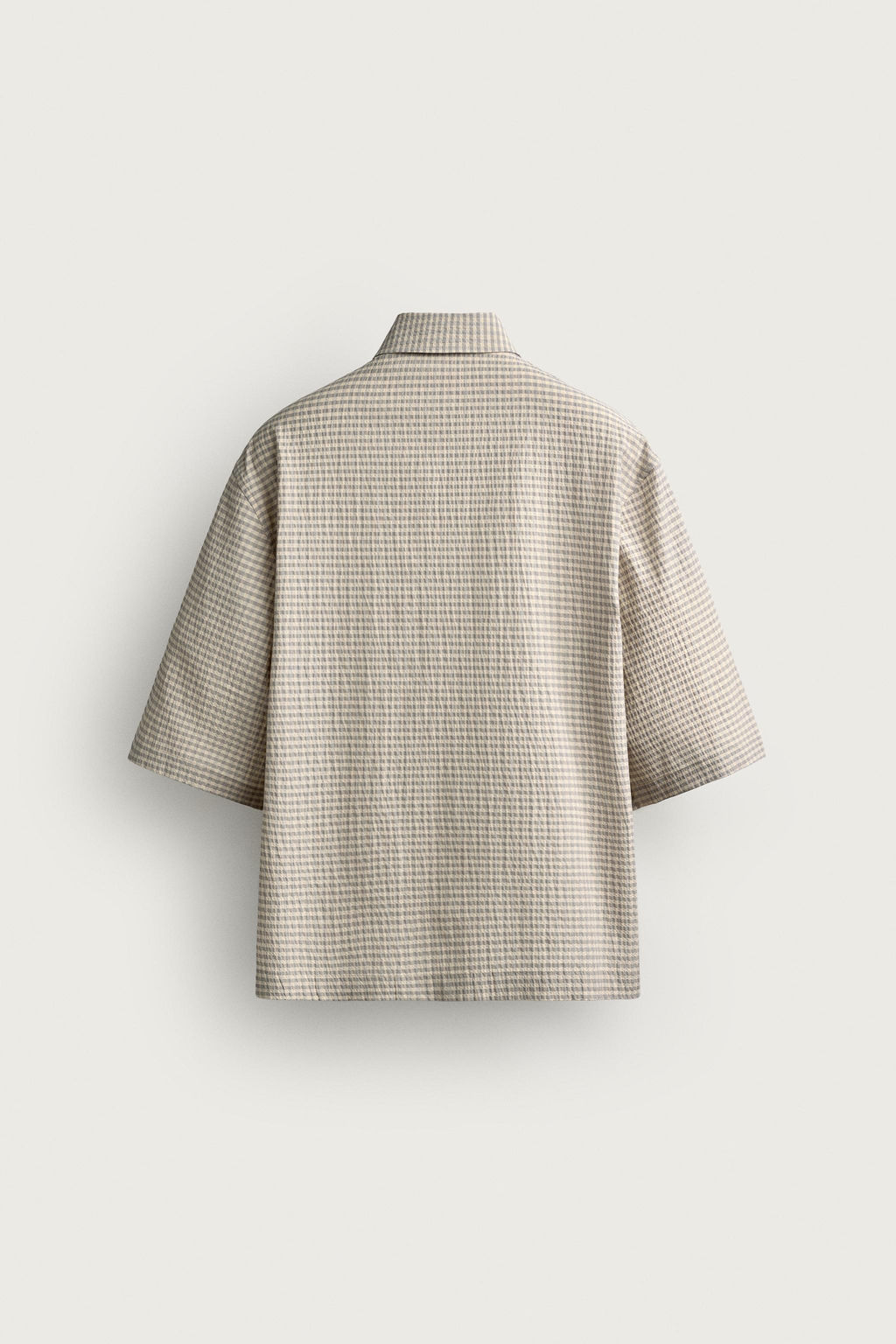 CAMISA CUADROS RELIEVE / Beige - Zara фото 8