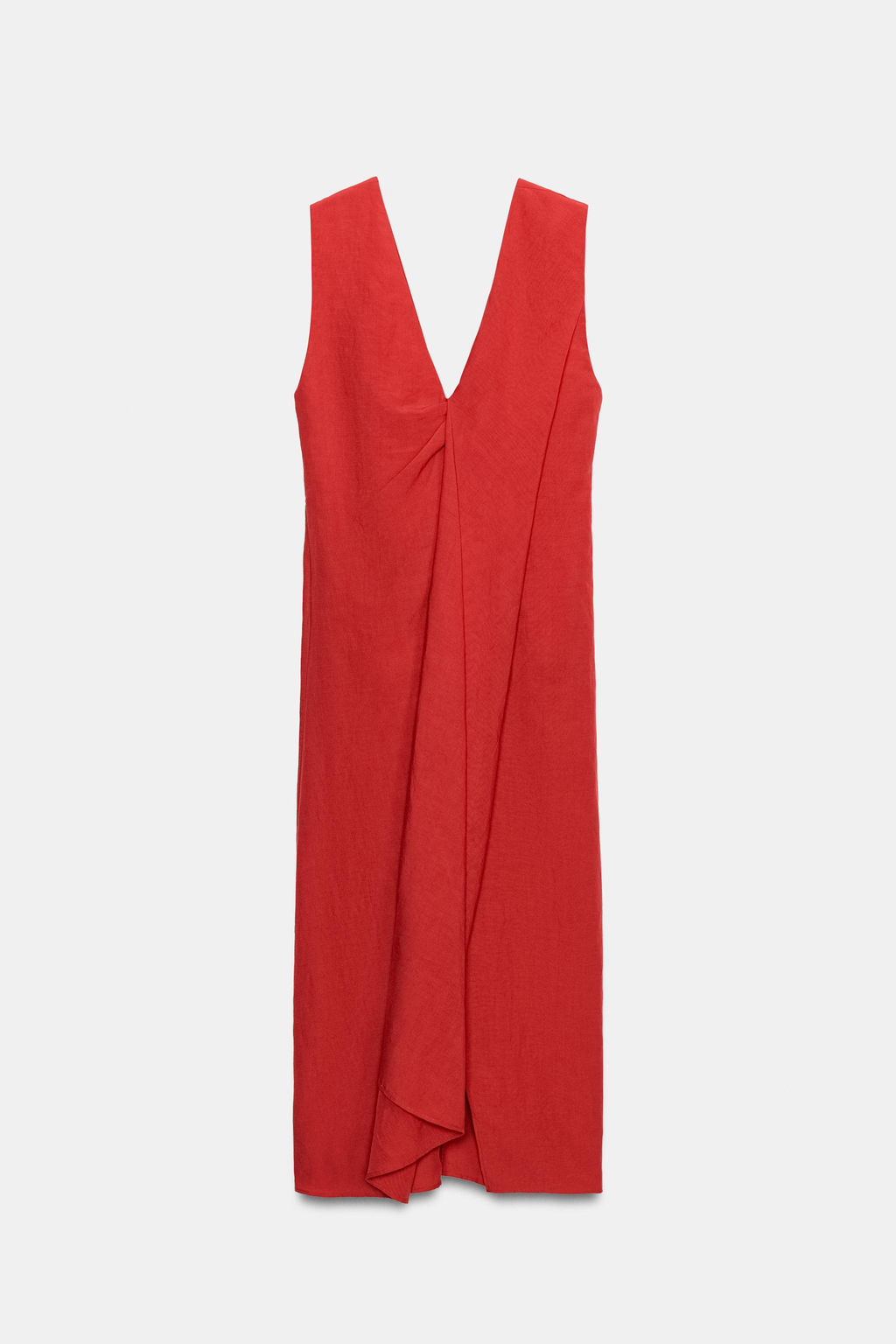 VESTIDO MIDI FRUNCE ZW COLLECTION / Rojo - Zara фото 3