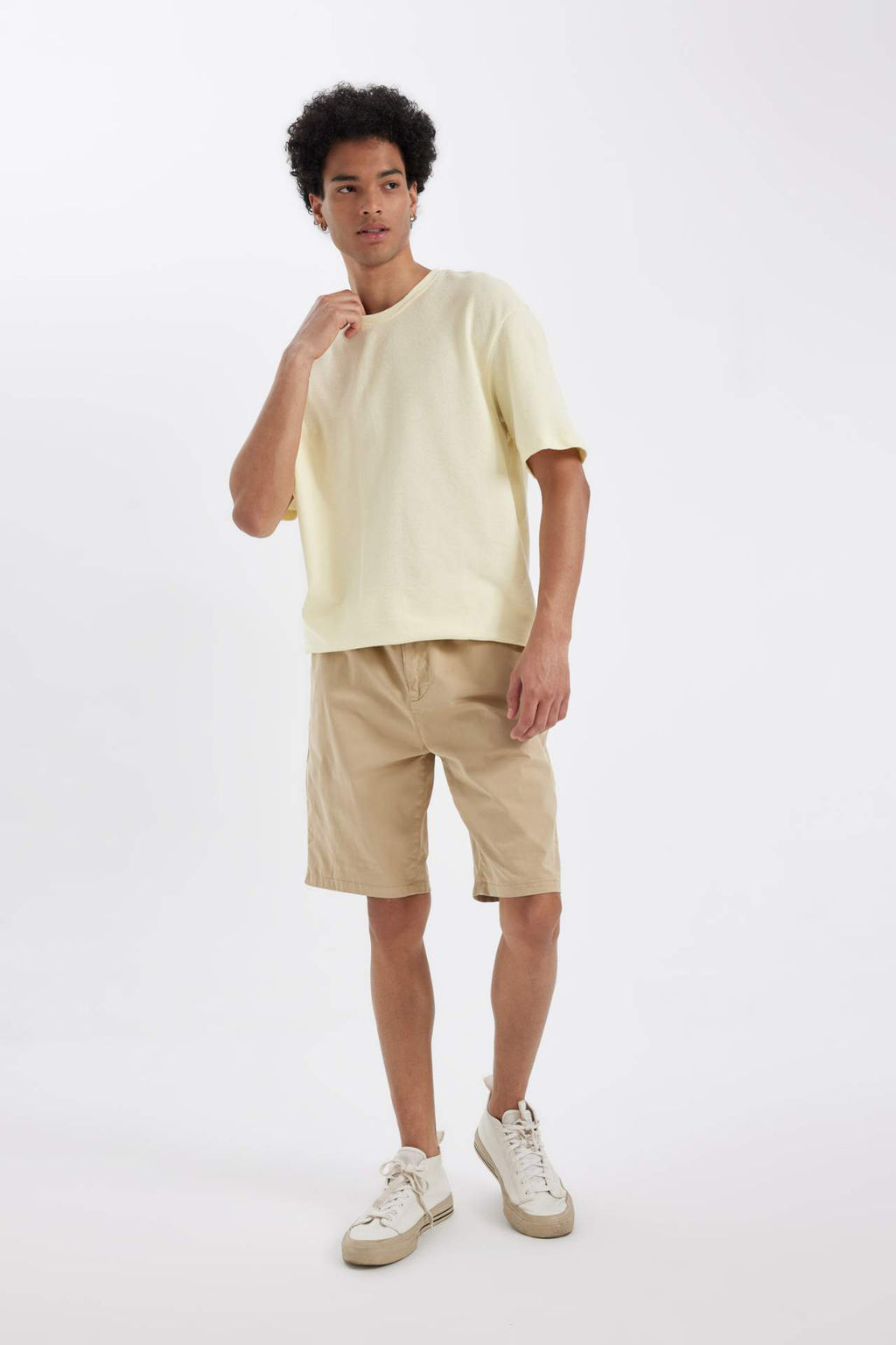 Regular Fit Gabardin Bermuda Sort - Defacto фото 4